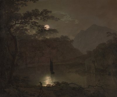 En sø i måneskin af Joseph Wright of Derby