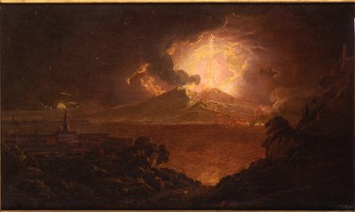 En udsigt over Vesuv i udbrud om natten af Joseph Wright of Derby