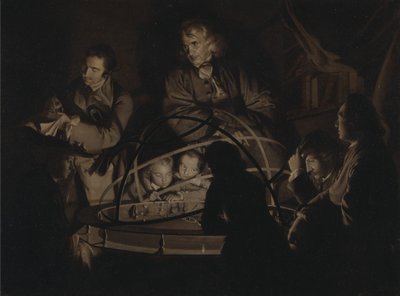 Filosof holder foredrag om orreriet af Joseph Wright of Derby