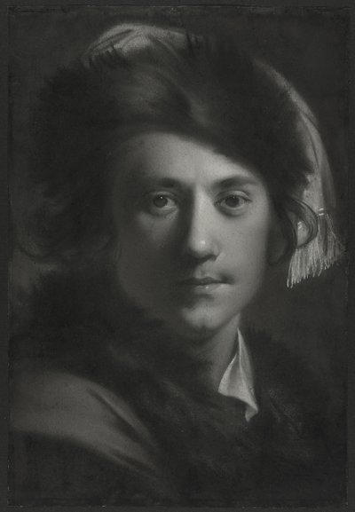 Selvportræt i en pelshue af Joseph Wright of Derby