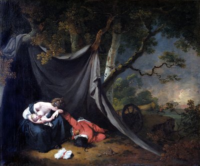Den døde soldat, ca. 1789 (olie på lærred) af Joseph Wright of Derby