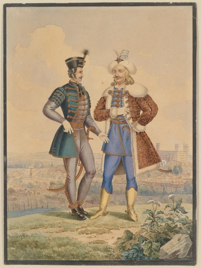 Husar og osmannisk foran en by af Joseph Zahradniczek the Elder