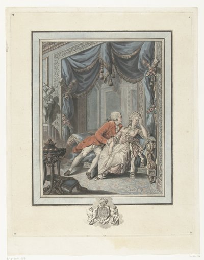 Ung mand forsøger at forføre en dame La return a la vertu af Joseph de Longueil