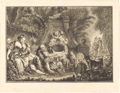 Landlige fornøjelser af Joseph de Longueil after Charles Eisen