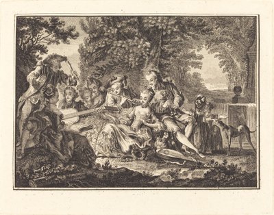 Landdistriktskoncert af Joseph de Longueil after Charles Eisen