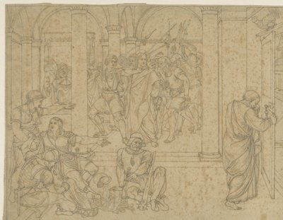 Peter Denies Christ, Præsenteret i Retsbygningens Sal af Joseph von Fuhrich