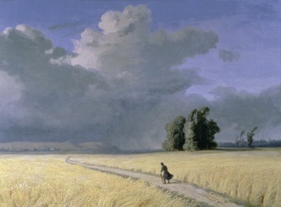 Kornmark nær Calais af Josephine Bowes