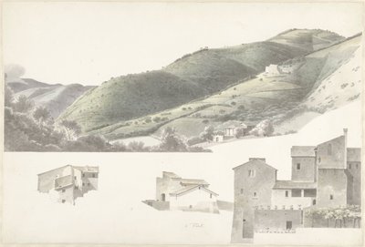 Landskab og nogle huse nær Tivoli af Josephus Augustus Knip
