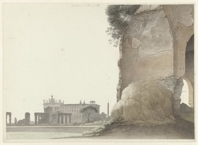San Giovanni-basilikaen i Laterano med Temple of Minerva Medica i forgrunden Kirken San Giovanni in Laterano, med Temple of Minerva Medica i forgrunden til højre, i Rom af Josephus Augustus Knip