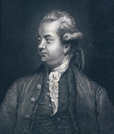 Edward Gibbon (1737-94) (gravering) af Joshua (after) Reynolds