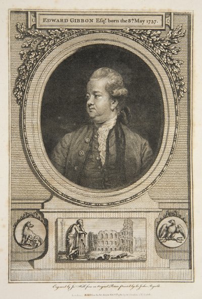 Edward Gibbon, Esq., pub. 1730 (gravering) af Joshua (after) Reynolds