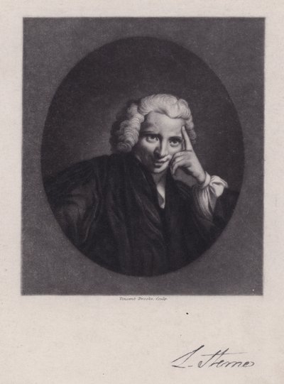 Laurence Sterne, irsk forfatter og præst, forfatter til Tristram Shandy (gravering) af Joshua (after) Reynolds