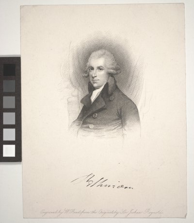 Richard Brinsley Sheridan, graveret af W. Read (1824-1837) af Joshua (after) Reynolds