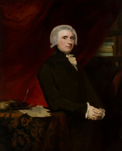 Portræt af Thomas, Lord Erskine (1750-1823) i hans bibliotek (olie på lærred) af Joshua (circle of) Reynolds