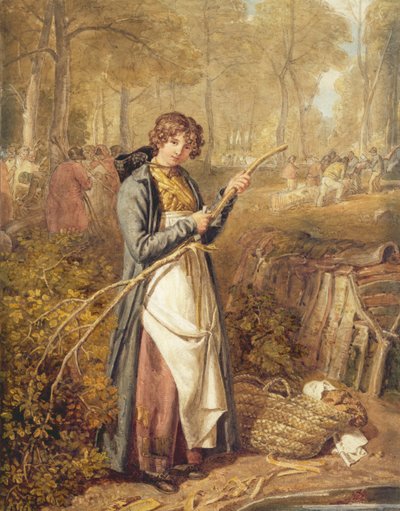 Barking Timber i Wychwood Forest (wc på papir) af Joshua Cristall