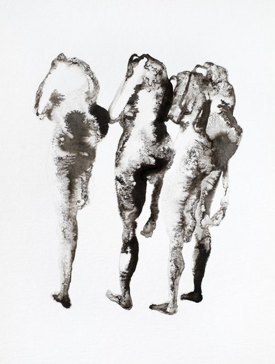 Tre blækfigurer af Joshua Hoskins