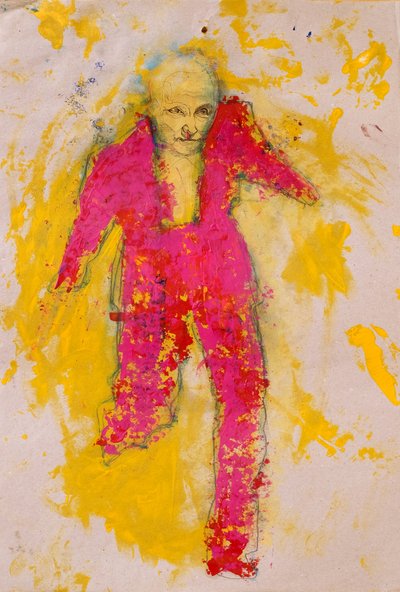 Figur i levende lyserød af Joshua Hoskins