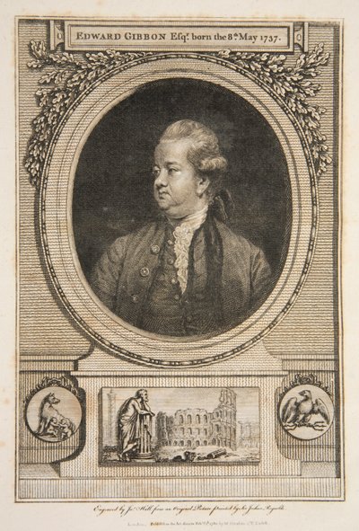 Edward Gibbon, Esq., pub. 1730 gravering. af Joshua Reynolds