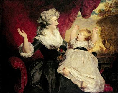 Georgiana, hertuginde af Devonshire med sin spæde datter Lady Georgiana Cavendish (olie på lærred) af Joshua Reynolds