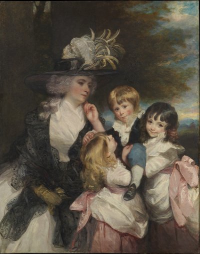 Lady Smith Charlotte Delaval og hendes børn George Henry, Louisa og Charlotte, 1787. af Joshua Reynolds