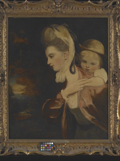Pick-A-Back (Mrs. Payne Gallaway And Child) (Kopi af) (olie på lærred) af Joshua Reynolds