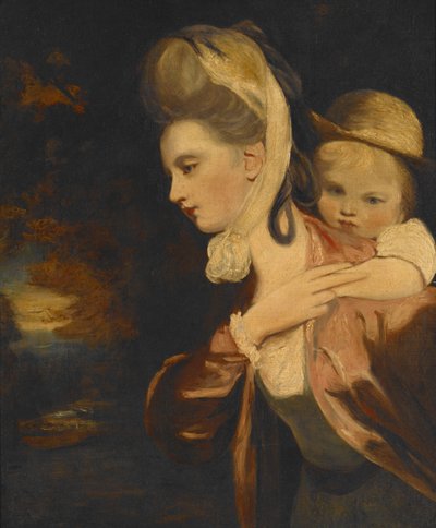 På ryggen (fru Payne Gallaway og barn) (kopi) af Joshua Reynolds