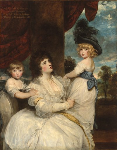 Portræt af Jane, grevinde af Harrington, med hendes sønner, viscount Petersham og den ærede Lincoln Stanhope, 1786-7 af Joshua Reynolds