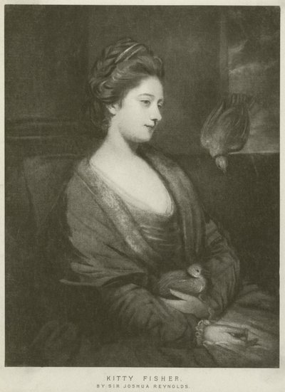 Portræt af Kitty Fisher (dybtryk) af Joshua Reynolds