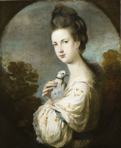 Portræt af Miss Juliet Langton stående, halv længde, 1764 af Joshua Reynolds