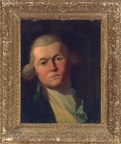 Portræt af en herre, brystlængde, i blå frakke og gul vest af Joshua Reynolds