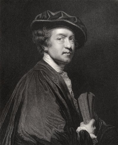 Sir Joshua Reynolds, graveret af J. Cochran, fra "National Portrait Gallery, volume V", udgivet ca. 1835 (litografi) af Joshua Reynolds