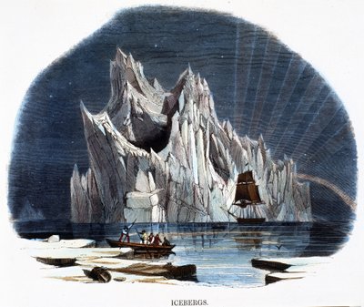 Isbjerge, fra Phenomena of Nature, 1849 af Josiah Wood Whymper