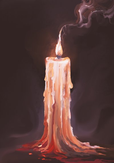 En smeltende stearinlysflamme af Josie George