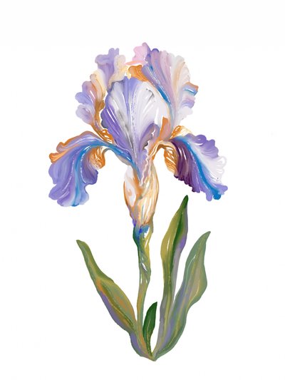 Livlig, malerisk iris af Josie George