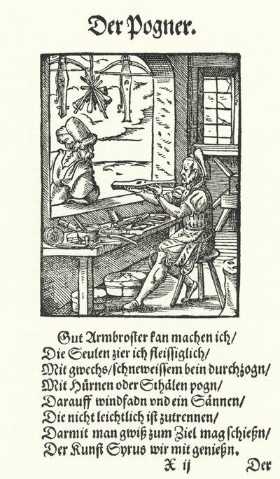 The Armbow Maker (gravering) af Jost (after) Amman