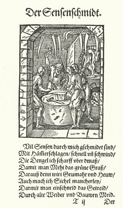 Scythe Maker (gravering) af Jost (after) Amman