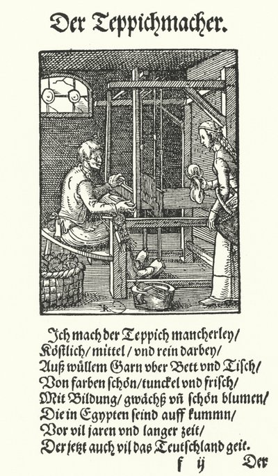 The Tapestry Weaver (gravering) af Jost (after) Amman