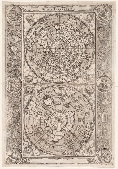 Globus terrestris (kort) af Jost Amman