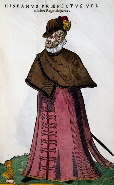 Ministerdragt fra det spanske kongehus, gravering af Jost Amman (1539-1591) fra de vigtigste folkeslags Habitus, af mændene såvel som af de enestående kvinder afbildet i kunsten af Jost Amman