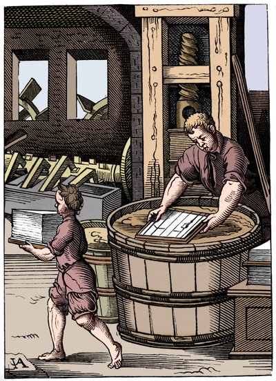 Papirmager, 1500-tallet, 1849 af Jost Amman