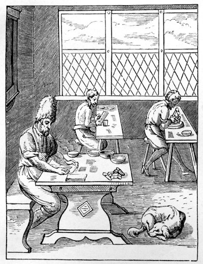Nåle- og nålemaskine, c1559-1591 af Jost Amman