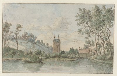 Landskab med Huis Kluys, nær Bruxelles af Josua de Grave (attributed to)