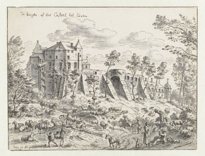 Slottet i Leuven, 1675 (pen og blæk på papir) af Josua de Grave