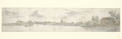 Panoramaudsigt over Kasteel Ooij og betalingshuset, Nordbrabant af Josua de Grave