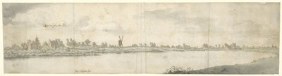 Udsigt over Kasteel Ooij, nær Nijmegen, Nordbrabant af Josua de Grave
