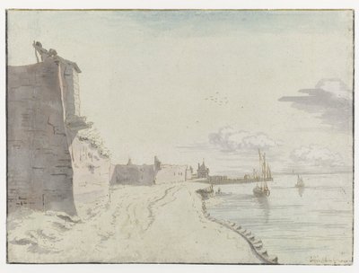 Udsigt over Waterschans Bulwark, Bergen op Zoom af Josua de Grave