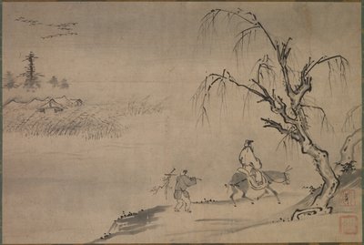 Kinesisk Literatus i et Efterårslandskab af Josui Sōen