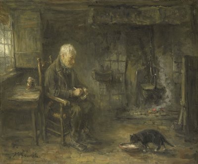 Interiør af en bondehytte af Jozef (1824-1911) Israels
