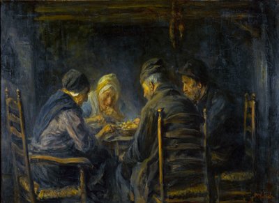 Kartoffelspisere - Kartoffelspiserne - Maleri af Jozef Israels (1824-1911) - ca. 1902 - Olie på lærred - 119,5x151 - Gemeentemuseum Den Haag af Jozef  Israels