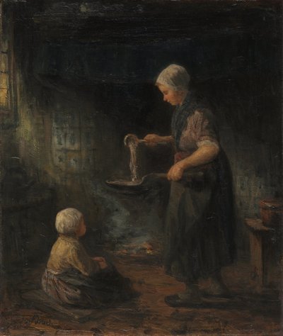 Pandekagerne, ca. 1875 (olie på stof) af Jozef (1824 1911) Israels